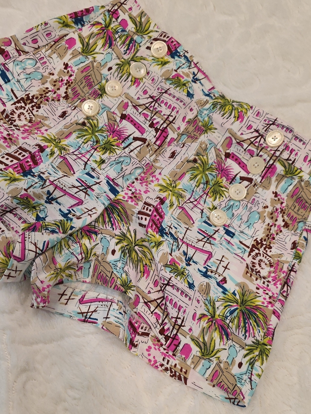 J. Crew Tropical Print Shorts - Pink, Green, Blue